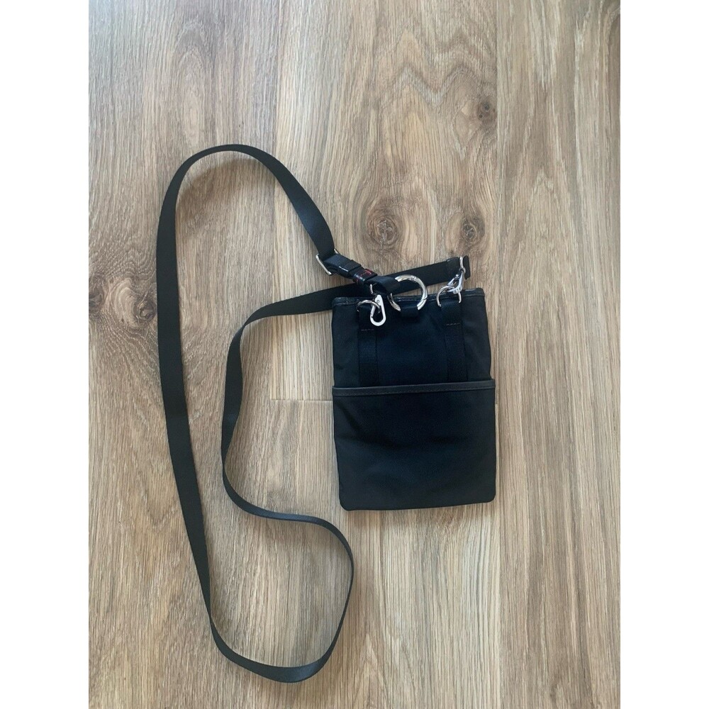 TUMI Black Nylon Crossbody Clip On Utility Bag Pouch Adjustable Shoulder Strap - Picture 3 of 8
